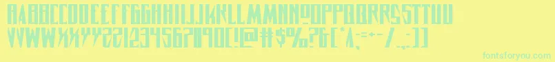 Czcionka Timberwolfextraexpand2 – zielone czcionki na żółtym tle