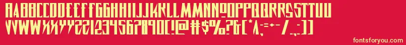 フォントTimberwolfextraexpand2 – 黄色の文字、赤い背景