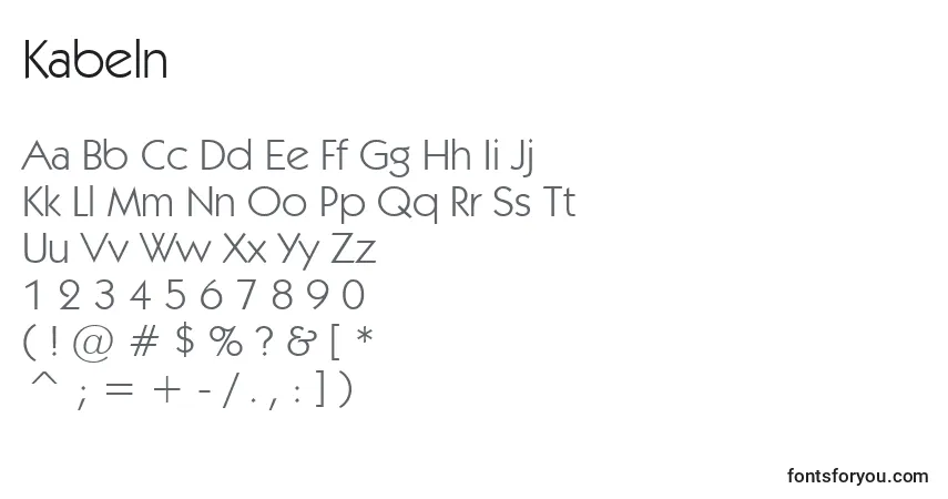 Fuente Kabeln - alfabeto, números, caracteres especiales