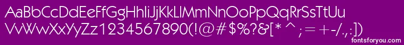 Kabeln-fontti – valkoiset fontit violetilla taustalla