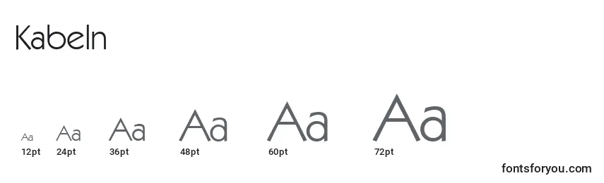 Kabeln Font Sizes