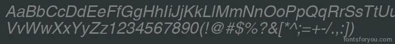 ContextSsiItalic Font – Gray Fonts on Black Background