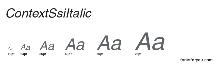 Размеры шрифта ContextSsiItalic