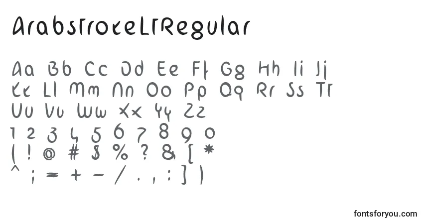 Czcionka ArabstrokeLtRegular – alfabet, cyfry, specjalne znaki