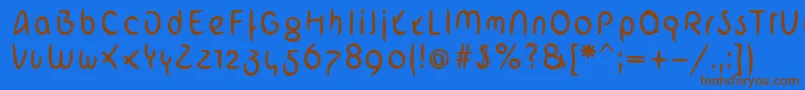 フォントArabstrokeLtRegular – 茶色の文字が青い背景にあります。