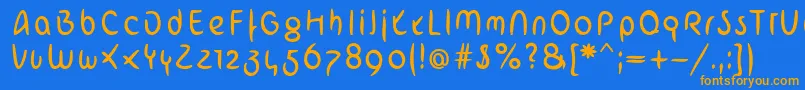 フォントArabstrokeLtRegular – オレンジ色の文字が青い背景にあります。