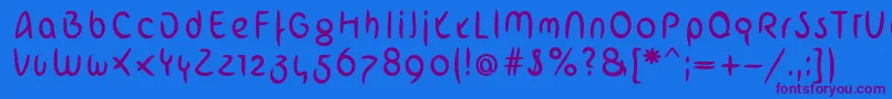 ArabstrokeLtRegular-Schriftart – Violette Schriften auf blauem Hintergrund