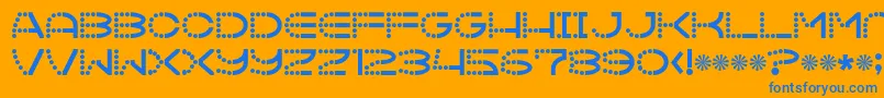 フォントVanish – オレンジの背景に青い文字