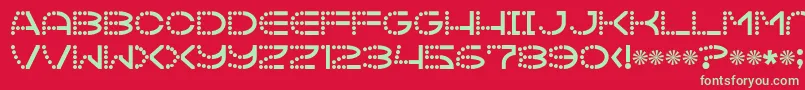 フォントVanish – 赤い背景に緑の文字