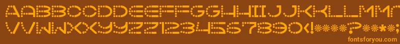 フォントVanish – オレンジ色の文字が茶色の背景にあります。