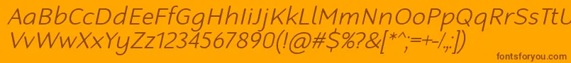 fuente RobagaRoundedLightItalic – Fuentes Marrones Sobre Fondo Naranja