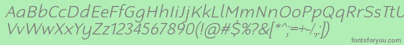 RobagaRoundedLightItalic Font – Gray Fonts on Green Background