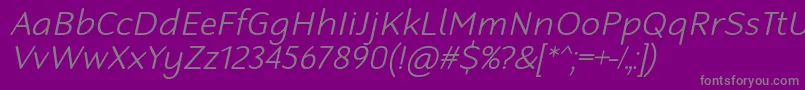 RobagaRoundedLightItalic Font – Gray Fonts on Purple Background