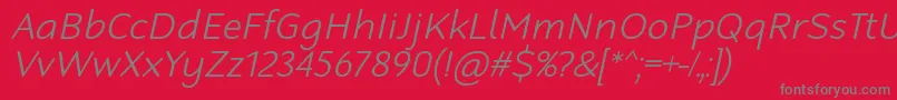 RobagaRoundedLightItalic Font – Gray Fonts on Red Background