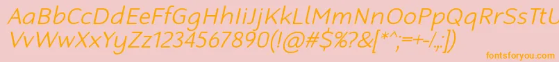 RobagaRoundedLightItalic Font – Orange Fonts on Pink Background