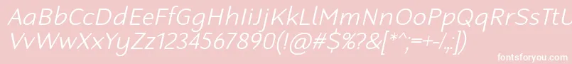 RobagaRoundedLightItalic Font – White Fonts on Pink Background