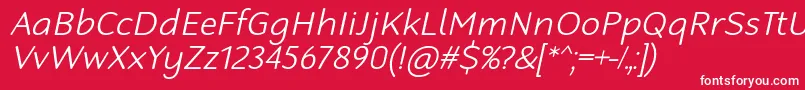 フォントRobagaRoundedLightItalic – 赤い背景に白い文字