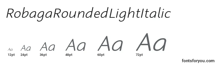 RobagaRoundedLightItalic Font Sizes