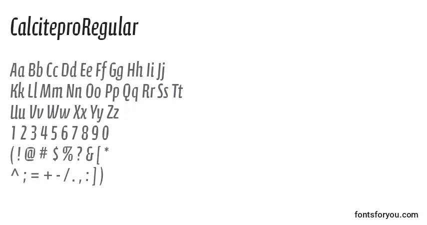 Schriftart CalciteproRegular – Alphabet, Zahlen, spezielle Symbole