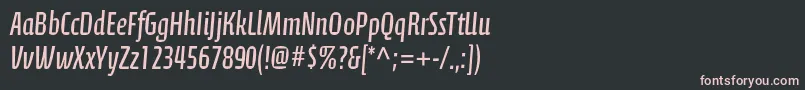フォントCalciteproRegular – 黒い背景にピンクのフォント