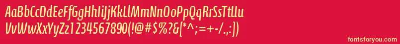 CalciteproRegular Font – Yellow Fonts on Red Background