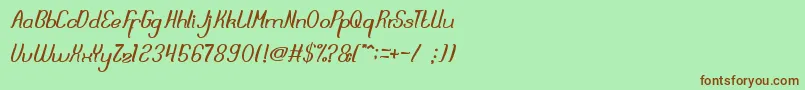 DreamReality Font – Brown Fonts on Green Background