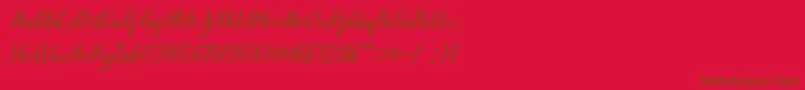 DreamReality Font – Brown Fonts on Red Background