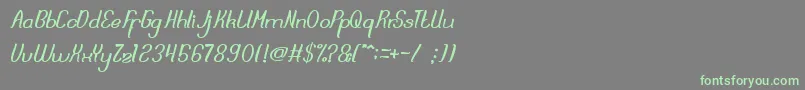 DreamReality Font – Green Fonts on Gray Background
