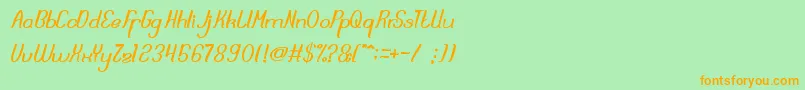 DreamReality Font – Orange Fonts on Green Background