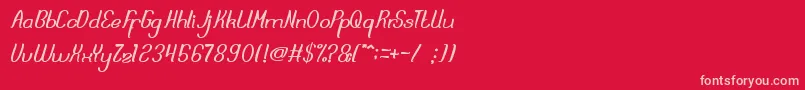 DreamReality Font – Pink Fonts on Red Background