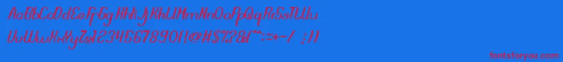 DreamReality Font – Red Fonts on Blue Background