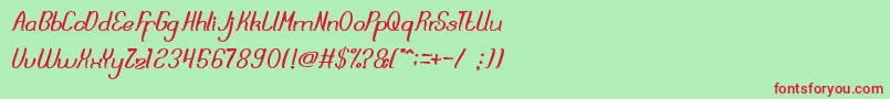 DreamReality Font – Red Fonts on Green Background