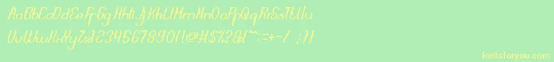 DreamReality Font – Yellow Fonts on Green Background