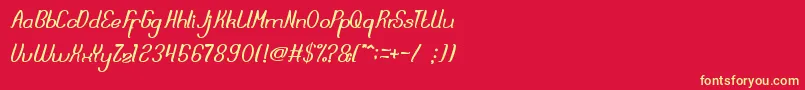 DreamReality Font – Yellow Fonts on Red Background