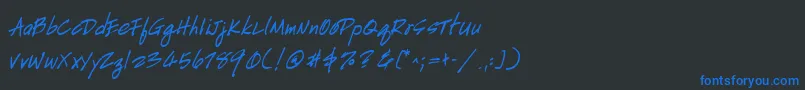 HandscriptuprightBoldItalic Font – Blue Fonts on Black Background