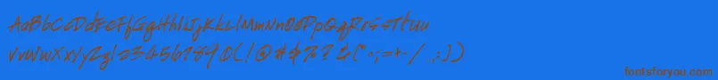 HandscriptuprightBoldItalic Font – Brown Fonts on Blue Background