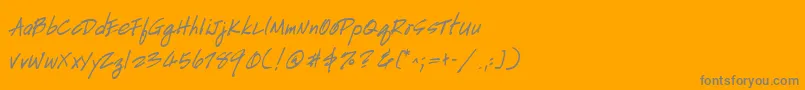 HandscriptuprightBoldItalic Font – Gray Fonts on Orange Background