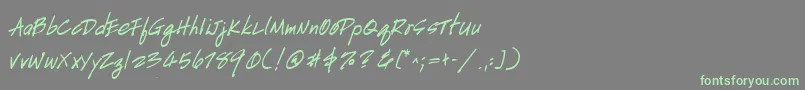 HandscriptuprightBoldItalic Font – Green Fonts on Gray Background