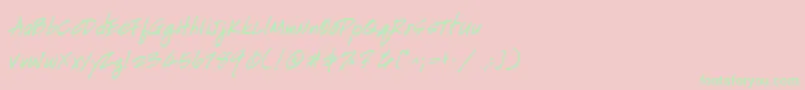 HandscriptuprightBoldItalic-Schriftart – Grüne Schriften auf rosa Hintergrund