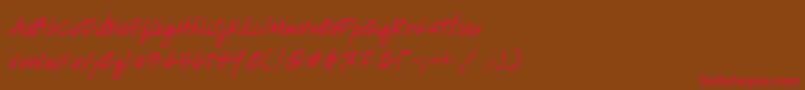 HandscriptuprightBoldItalic Font – Red Fonts on Brown Background