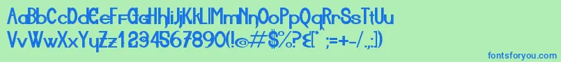 Aiuruoca Font – Blue Fonts on Green Background