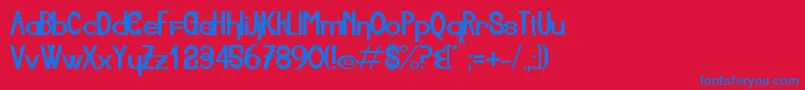 Aiuruoca Font – Blue Fonts on Red Background