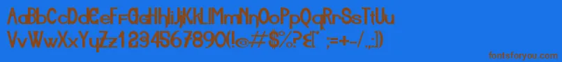 Aiuruoca Font – Brown Fonts on Blue Background