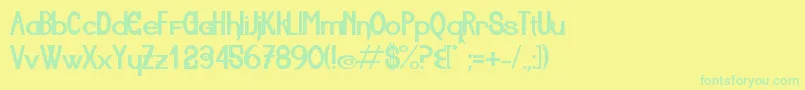 Шрифт Aiuruoca – зелёные шрифты на жёлтом фоне