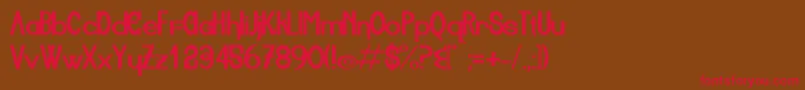 Aiuruoca-Schriftart – Rote Schriften auf braunem Hintergrund