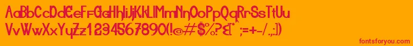 フォントAiuruoca – オレンジの背景に赤い文字