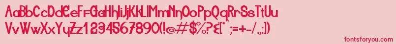 フォントAiuruoca – ピンクの背景に赤い文字