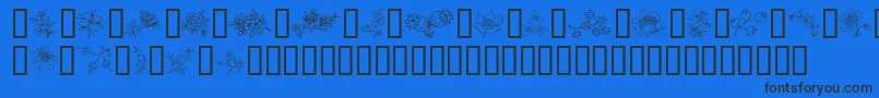 TraditionalFloralDesign Font – Black Fonts on Blue Background