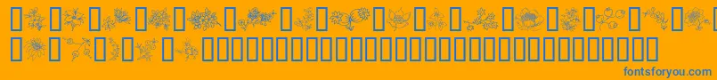 TraditionalFloralDesign Font – Blue Fonts on Orange Background