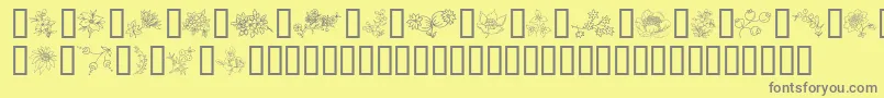 TraditionalFloralDesign Font – Gray Fonts on Yellow Background